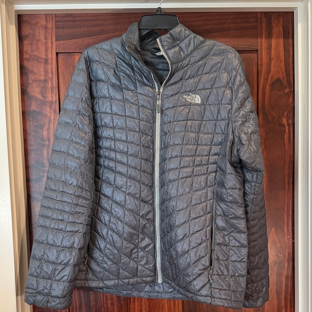 The North Face Women's Quilted Gray/Green Thermoball Jacket